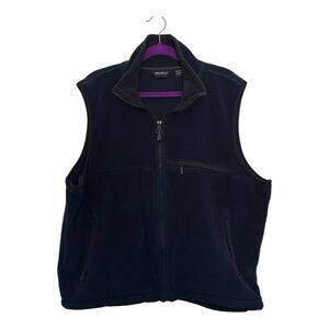 Men’s Eddie Bauer Navy Blue Fleece Vest Size L